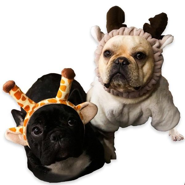 

dog apparel puoupuou cute pet accessories antler giraffe elk headband funny dogs for small cartoon accesorios