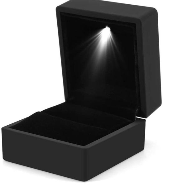 

gift wrap ring box with led light jewelry diamond storage luminous wedding organizer packing