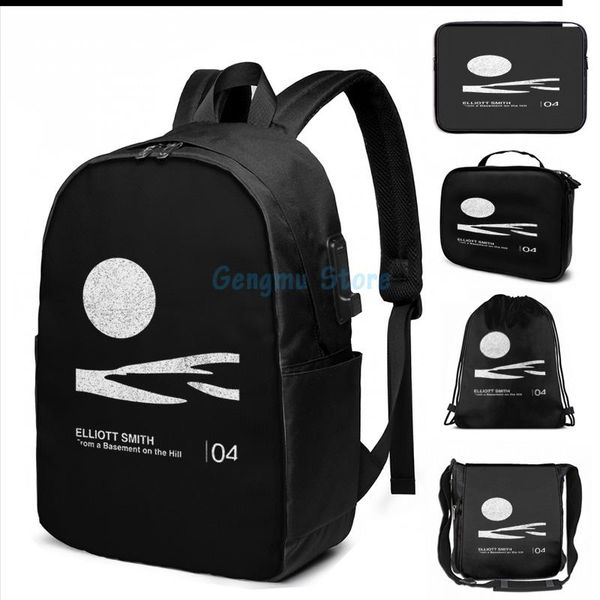 

print from a basement on the hill minimalist graphic design fan artwork usb charge backpack men school bags women lapbag