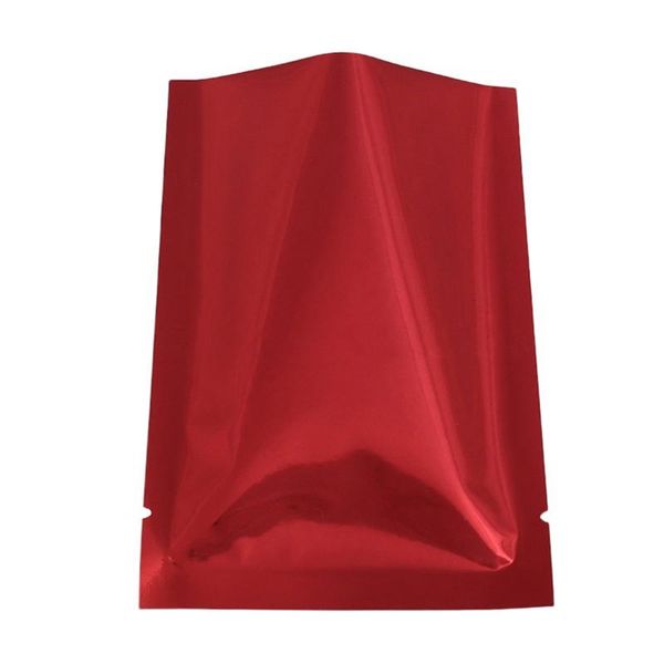 

hanging baskets 100pcs/lot recyclable heat sealing open aluminum foil vacuum package pouch red flat myla bag(bright red)7*10cm
