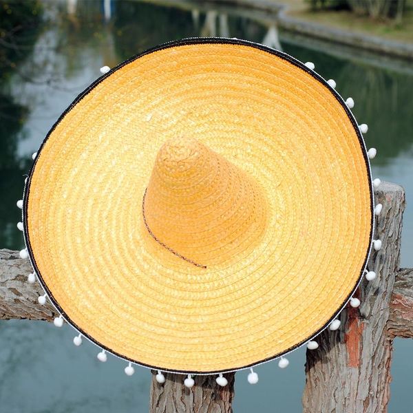 

party masks men women mexican style gift supplies wide brim round colorful edges straw hats decorative cosplay hat large size