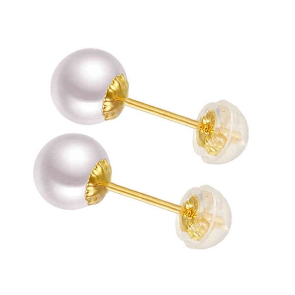 Sinya Classico Orecchino In Oro 18k Perle Rotonde Perfette Naturali Alta Lucentezza Au750 Gioielleria Raffinata Donne Ragazze Mamma Miglior Regalo