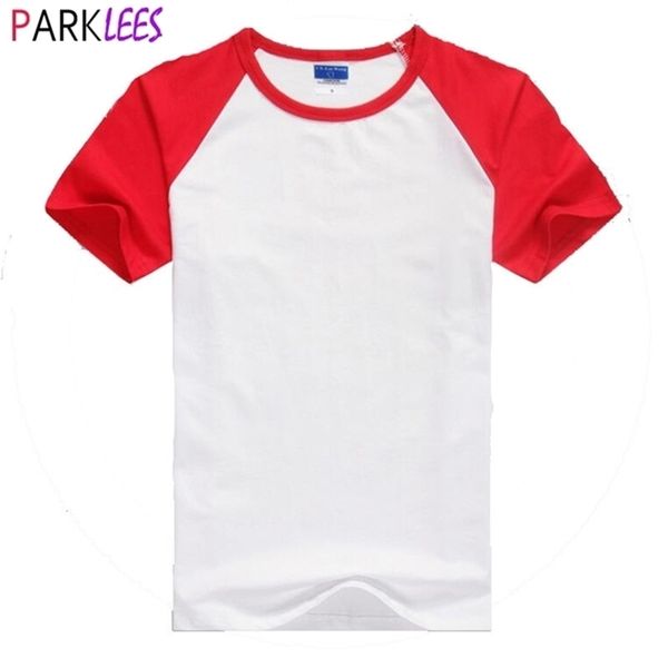 

red baseball t shirt men women brand raglan sleeve cotton summer s mens casual short o neck ops ee homme 210714, White;black