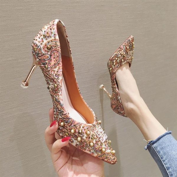 

dress shoes summer fashion pointed wild high heels, Black