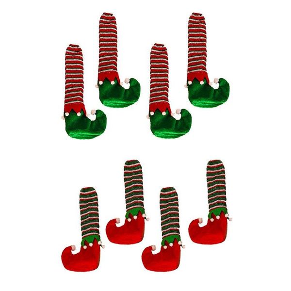 

pcs/set christmas chair leg covers table stripes elf feet shoes legs for party decorations favors decoration
