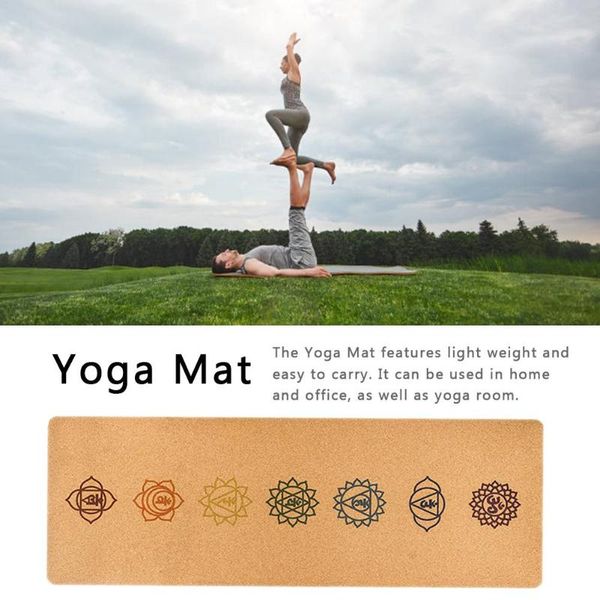 

yoga mats natural soft wood183*68cm rubber mat cork blanket 5mm anti-slip gym pilates sports