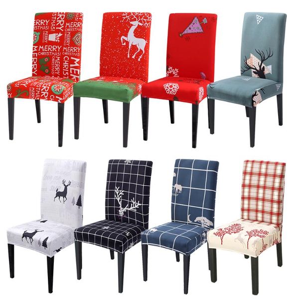 

chair covers 2021 christmas decor dining room cover washable removable stretch seat slipcovers universal size