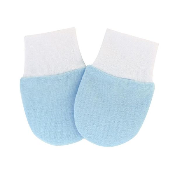 

children's mittens 1 pair baby anti-scratch cotton gloves color matching born handguard mitten, White