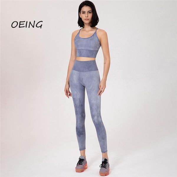 

yoga outfit lounge wear set 2021 fashion tie dye 2 piece women workout clothes for sport plus size