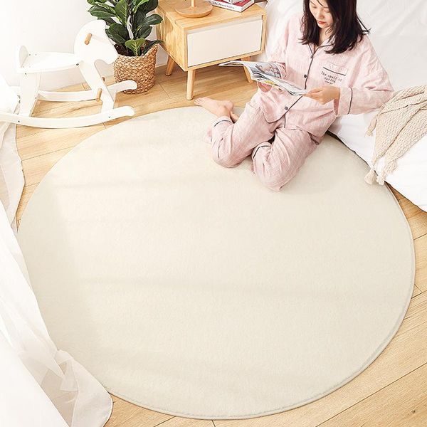 

carpets modern simple plain round living room floor mat sofa coffee table anti-slip home bedroom bedside carpet