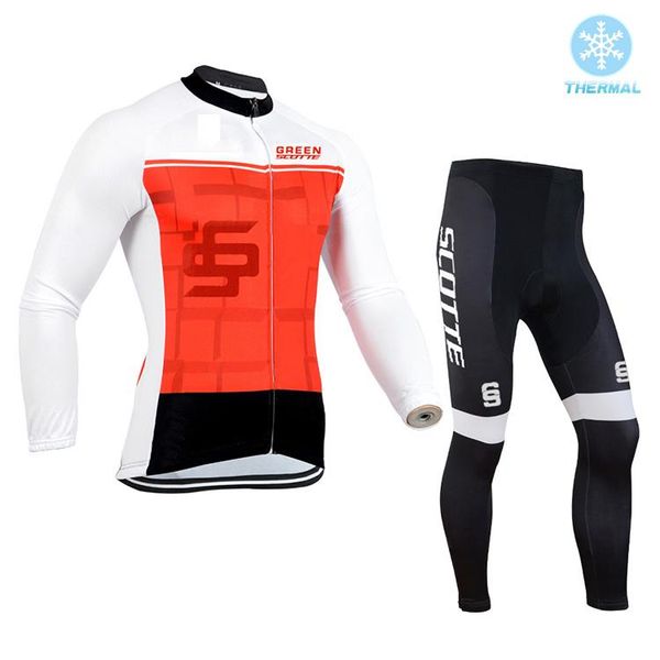 

racing sets 2021 gs scotte winter long sleeve cycling jersey ropa ciclismo bicycle clothing mtb bike men clothes suit, Black;blue