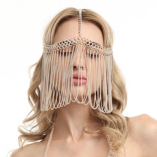 

headpieces headdress european and american ethnic style simple exotic star street shooting natural retro handmade tassel head chain, Silver