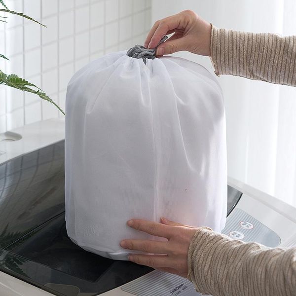 

laundry bags nordic simple style drawstring bag thickened polyester wash protects clothes anti-winding lingerie protecting storag