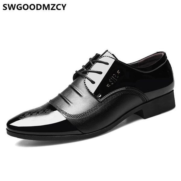 

dress shoes men formal leather wedding for 2021 black business oxford plus size scarpe uomo classiche