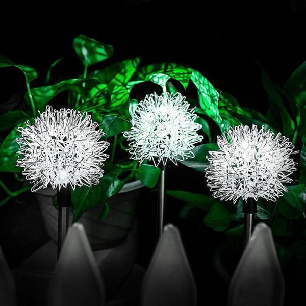 

lawn lamps solar powered dandelion outdoor garden globe lamp lights stake landscape holiday light