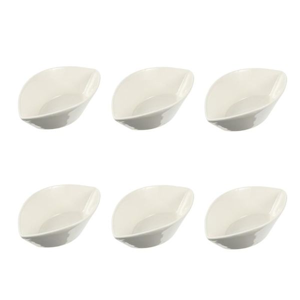 

dishes & plates 6 pcs ceramic condiment dipping durable snack (white)
