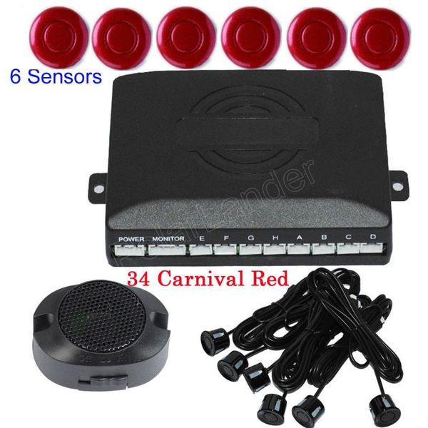

car rear view cameras& parking sensors sensor kit 6 reverse assistance backup radar sound alert system 44 colors buzzer