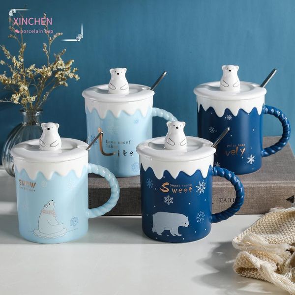 

mugs xinchen 2021 cartoon cute polar bear cup ceramic gift