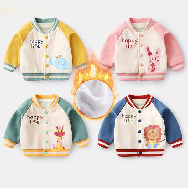 

jackets winter clothes for borns baby girl boy jacket babies children's velvet baseball coat, Blue;gray