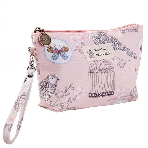 

portable printed waterproof fabric cosmetic bag travel lady zipper toilet multi functional storage for women bags