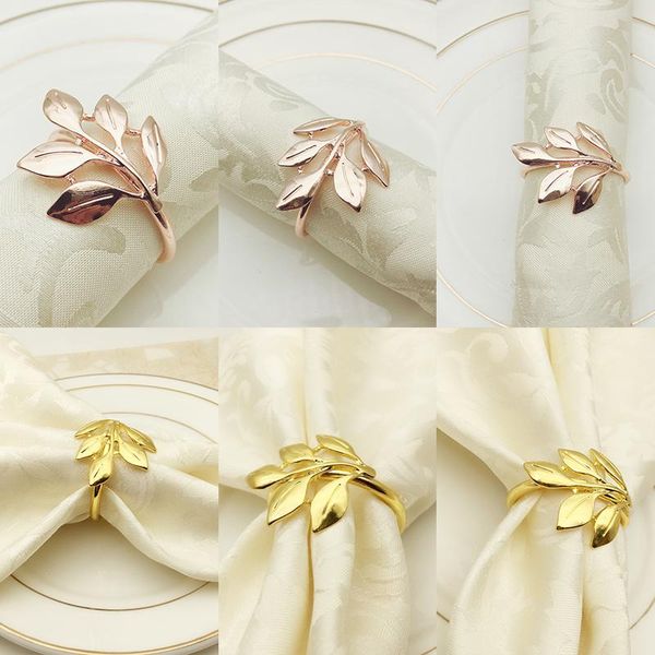 

fall leaves napkin ring holders buckle wedding party dinner table decor rings