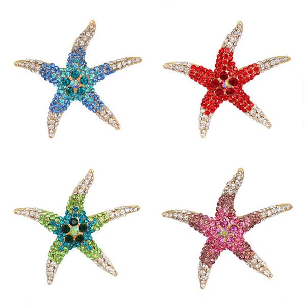 

pins, brooches fashion starfish for women and men suit cute cartoon star brooch pin crystal jewelry bag badge clothing accessories, Gray