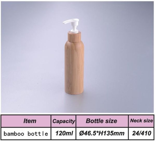 

storage bottles & jars wooden cream natural luxury bamboo cosmetic packaging 120ml lotion bottle with shampoo pump cap 4 oz