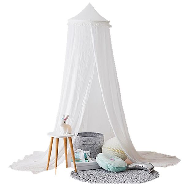 

mosquito net dome tassel lace chiffon baby children indoor tent