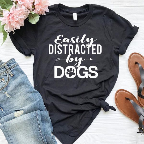 

women's t-shirt kaixiaz easily distracted by mom tshirt women cotton shirt plus size mama short sleeve top, White