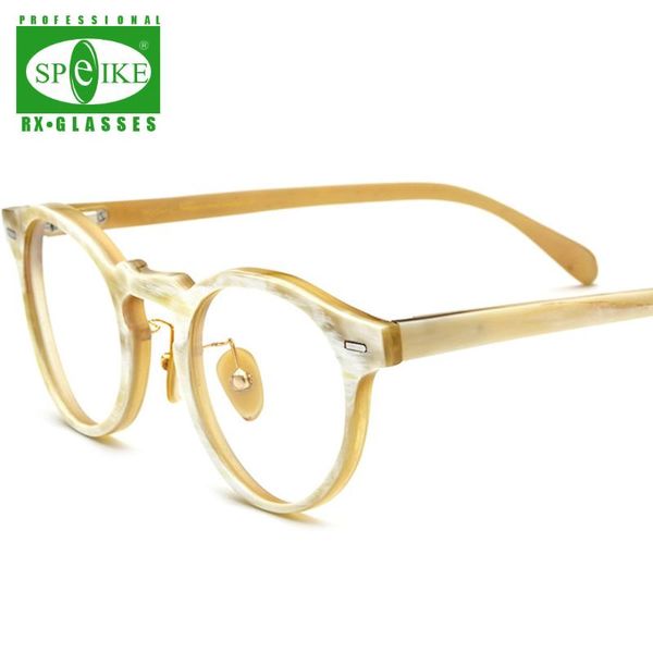 

fashion sunglasses frames natrual ox horn hand made eyewear br10024 professional cutomize prescription glasses myopia hyperopia progressive, Black