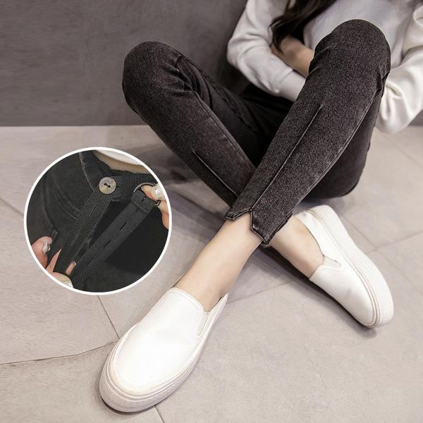 

spring autumn maternity jeans fashion high waist belly skinny pencil pants clothes for pregnant women pregnancy denim trousers bottoms, White