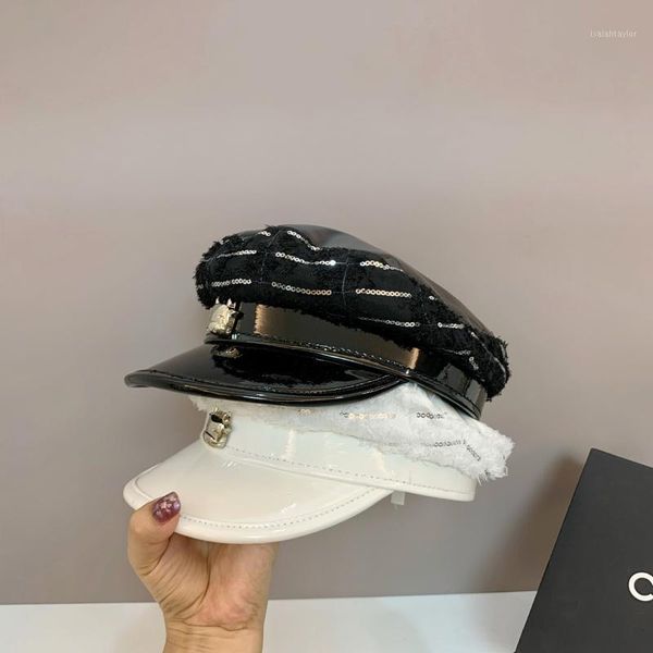 

berets female autumn korean wild fashion beret outdoor retro painter hat flat was thin cartoon anti-sai sun, Blue;gray