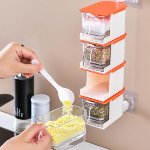 

storage bottles & jars wonderful condiment organizer wall-mounted moisture-proof washable multi-purpose spice box