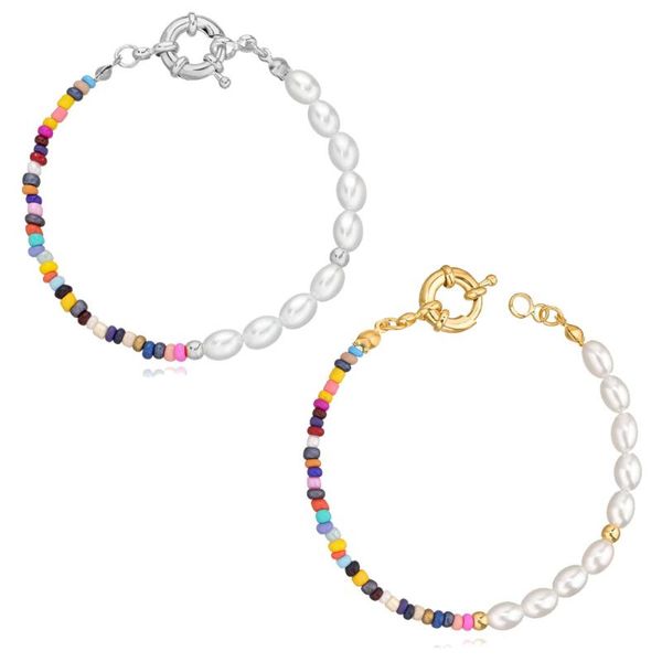 

link, chain 1pc handmade pearl bracelet for women colorful beads bangle fashion wedding jewelry wholesale, Black