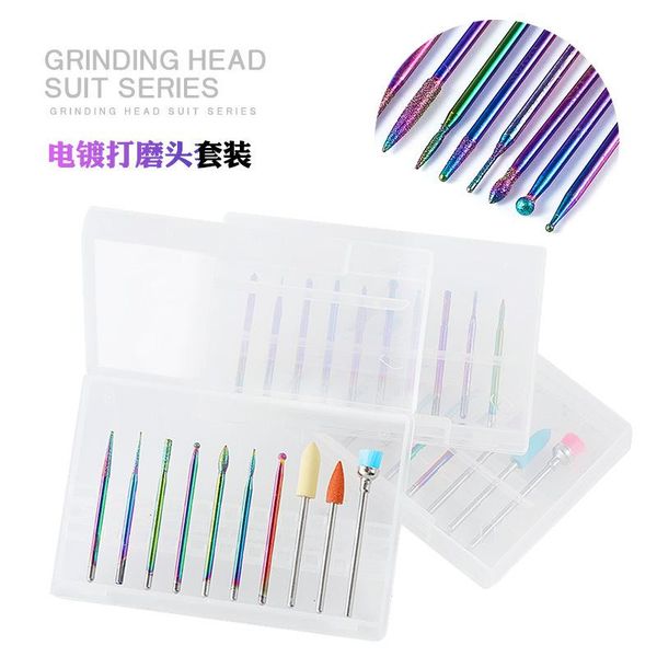 

nail art kits 10pcs/box cone tip tungsten drill bits electric cuticle clean rotary for manicure pedicure grinding head sander tool