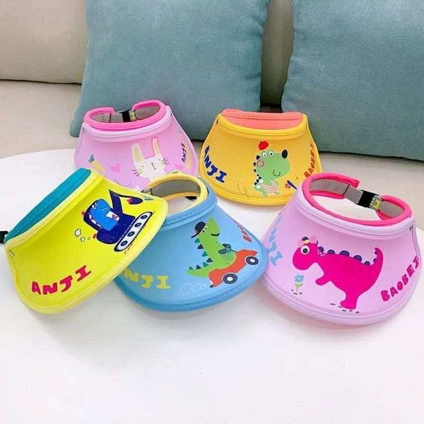 

summer children's sunscreen hat girls ultraviolet men's and women's sun hat empty dinosaur, Yellow