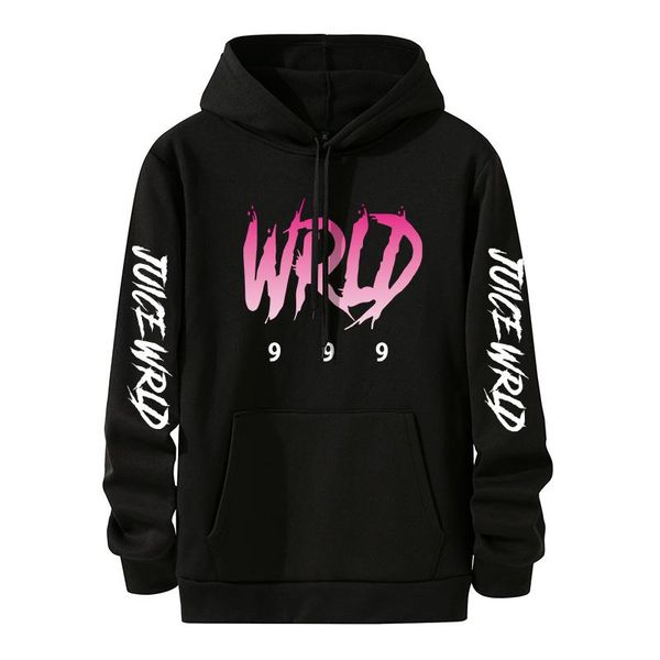 

men's hoodies & sweatshirts juice wrld men women autumn winter hooded harajuku hip hop casual hoodie fleece pullovers hoody, Black