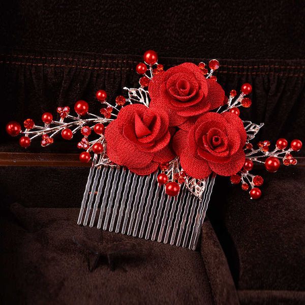 

new chinese hair comb bridal diamond pearl headdress wedding dress accessories bridal jewelry, Golden;silver