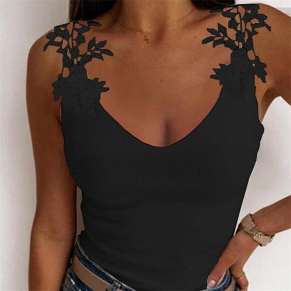 

women's tanks & camis solid color vest sleeveless shirts women blouses lace floral summer streetwear elegant womens casual, White
