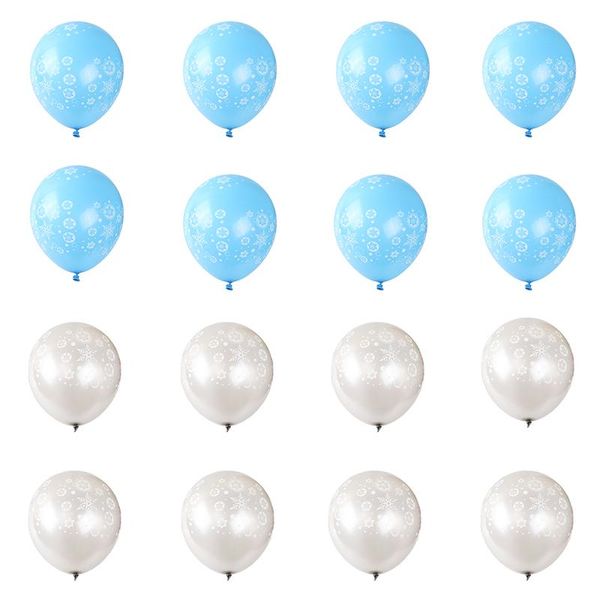 

party decoration 12pcs blue balloons snowflake ice birthday decor girl wedding winter supplies balloon