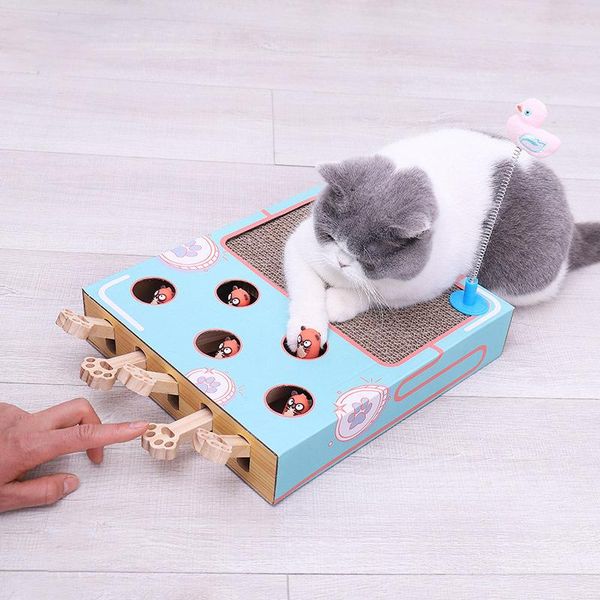 

cat toys five hole hamster scratch board nest corrugated paper claw sharpening tease puzzle interactive self hi pet toy