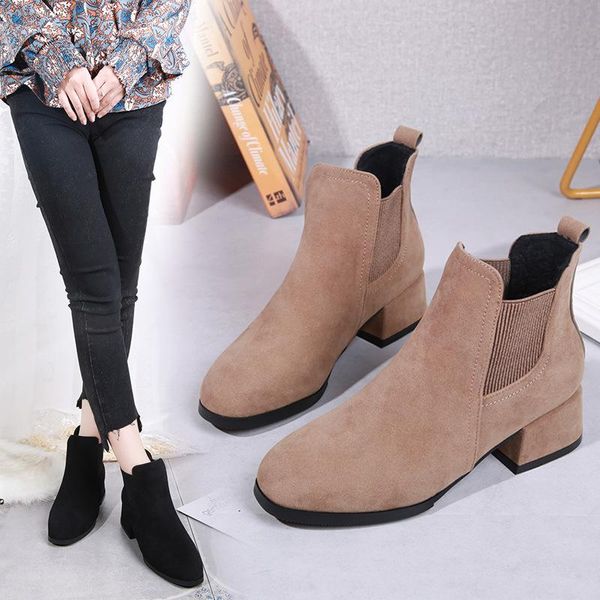 

boots 2021 women ladies fashion zipper ankle student casual large size scrub single warm fur winter shoes, Black
