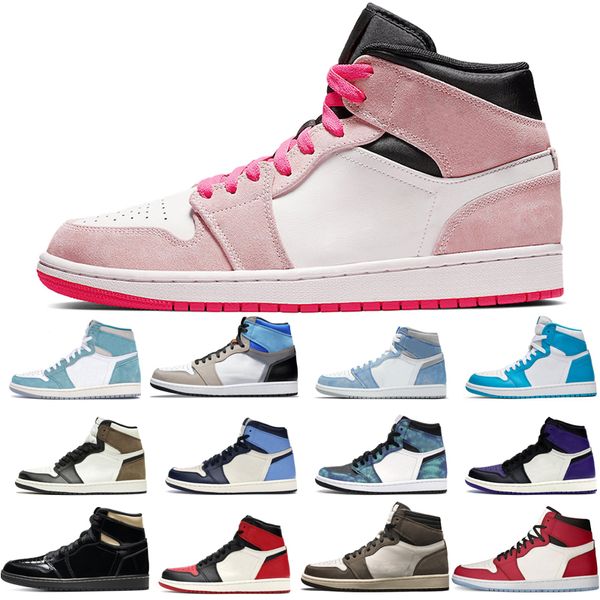 

1s 1 new arrive basketball shoes man woman turbo green hyper royal unc dark mocha crimson tint pink glaze chicago cactus jack black gold siz