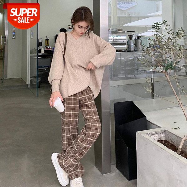 

[japanese miscellaneous pictorial] jue beautiful jing fine matching casual pants women's waist straight check pattern women #g79l, Black;white