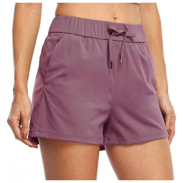 

yoga outfit running shorts women with pocket breathable ladie girl solid seamless workout short gym sportswear jogging