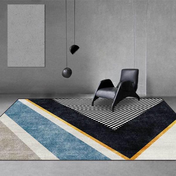 

carpets blue-grey-black lattice living room carpet bedroom bedside mat wardrobe rug study home accessories large