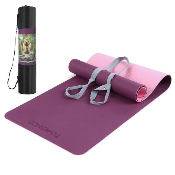

yoga mats tomshoo 183*61*0.6cm mat thick sport non slip fitness workout exercise floor mattress with carrying strap bags