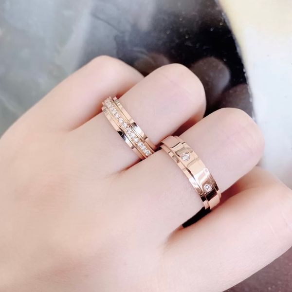 anello serie possession PIAGE girevole ROSE estremamente argento sterling placcato oro 18 carati 5A Anelli di diamanti di marca di gioielli di lusso di alta qualità regalo squisito