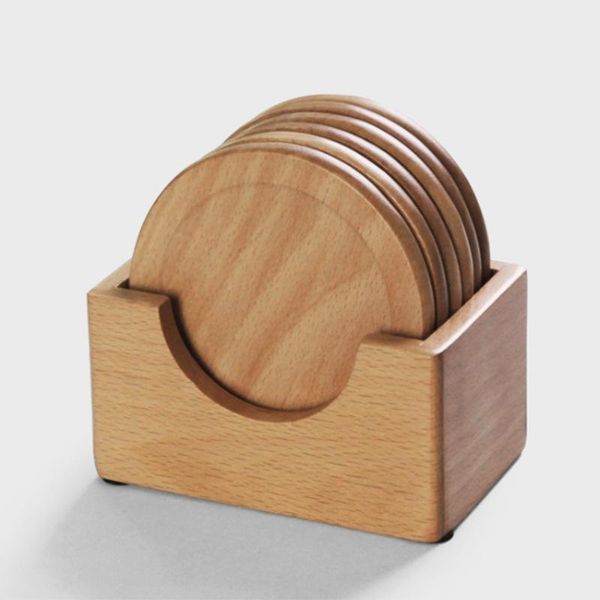 

mats & pads wooden cup mat pad storage box bowl mug glass plate creative placemats drink accessories