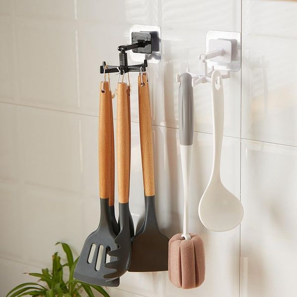 

hooks & rails eastwood 360Â° rotating hook holder strong self adhesive door wall hanger multi-purpose home storage organizer for kitchen